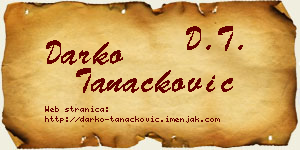 Darko Tanacković vizit kartica